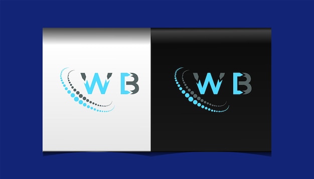 Vetor modelo de ícone de vetor de design de logotipo moderno inicial wb