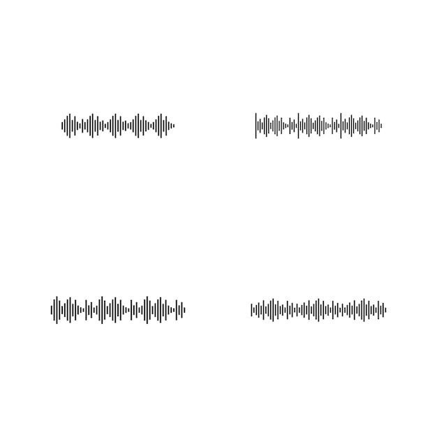Modelo de ícone de vetor de logotipo de ilustração de onda sonora