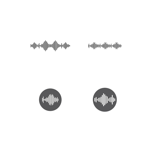 Modelo de ícone de vetor de logotipo de ilustração de onda sonora