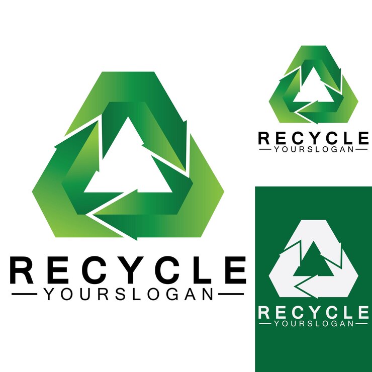 Vetor modelo de ícone de vetor de logotipo de reciclagem de seta verde