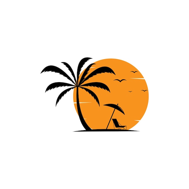 Modelo de ícone de vetor de logotipo de verão