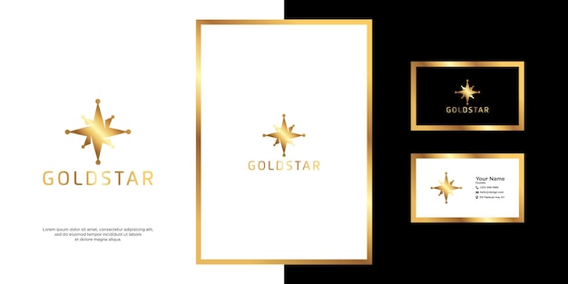 Vetor modelo de identidade de marca de design de logotipo de estrela de ouro abstrato moderno