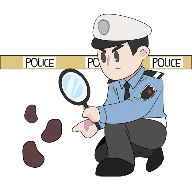 Vetor modelo de ilustração de desenho animado da polícia rodoviária