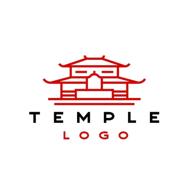 Modelo de ilustração de design de logo do templo