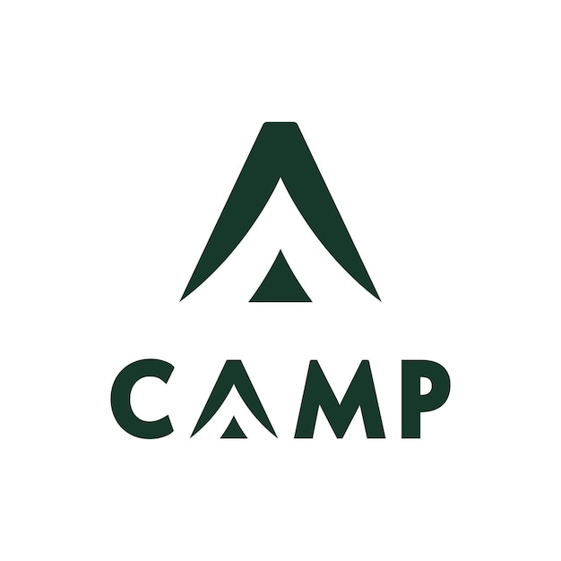 Modelo de ilustração de design de vetor de logotipo de acampamento