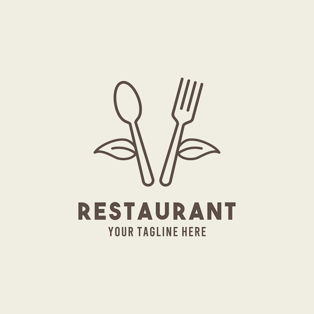 Vetor modelo de ilustração de logotipo de símbolo de design de restaurante estilo simples