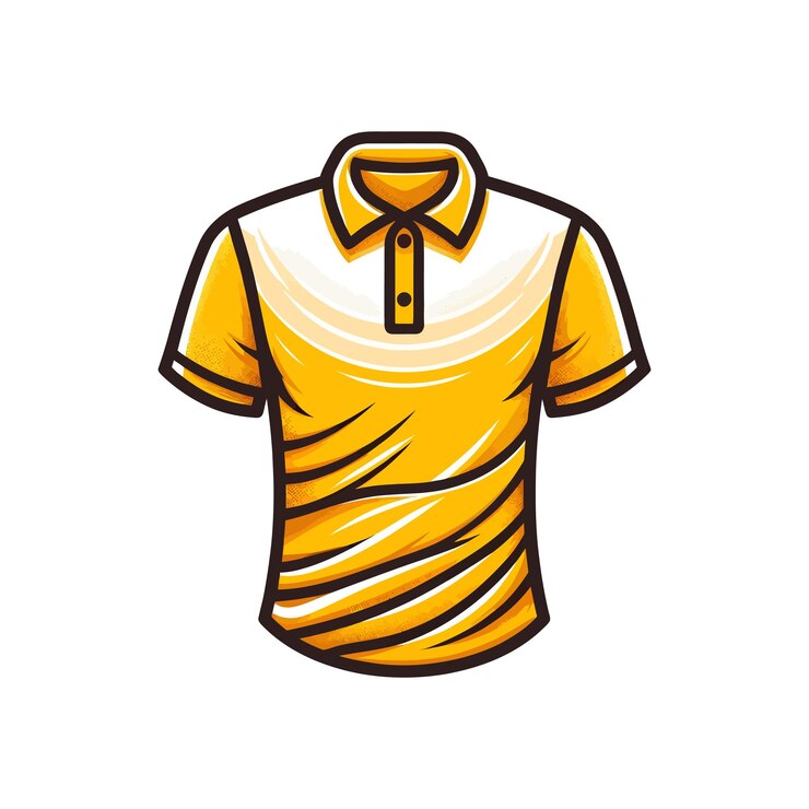 Vetor modelo de ilustração de moda técnica de camisa de polo de desenho de cor amarela