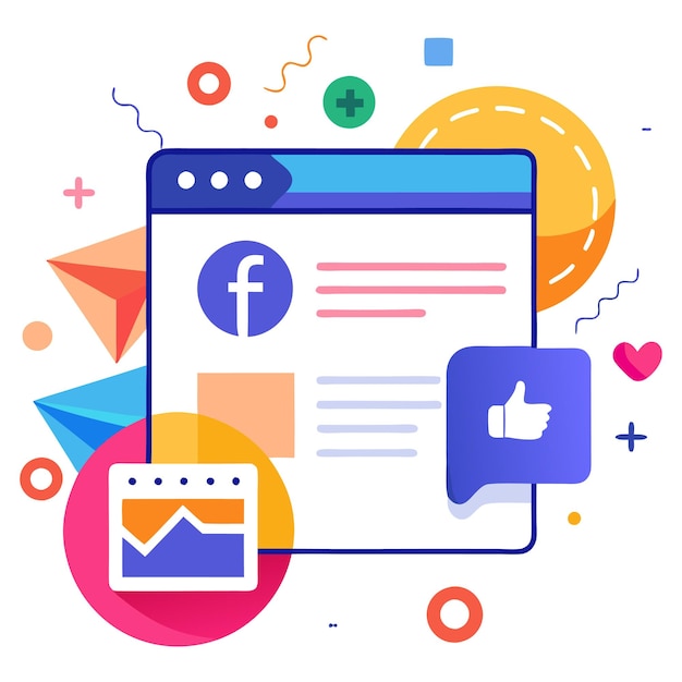 Modelo de ilustração de vetor de dia de mídia social plana abstrata