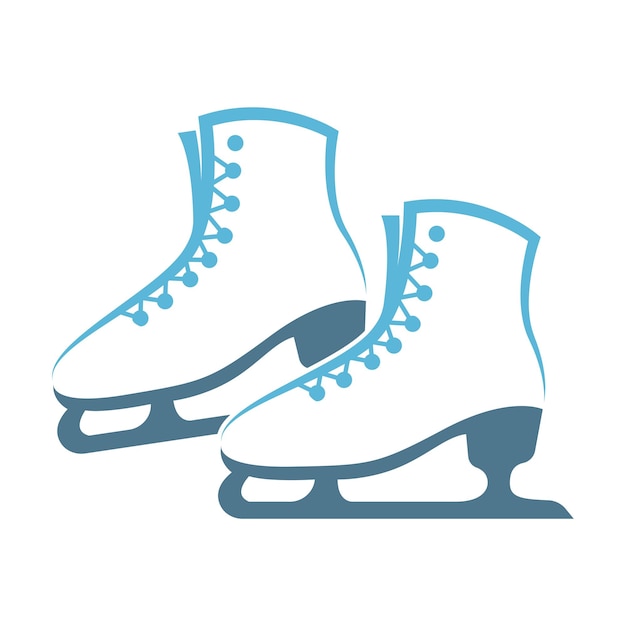 Modelo de ilustração do logotipo do ícone de sapatos de skate no gelo