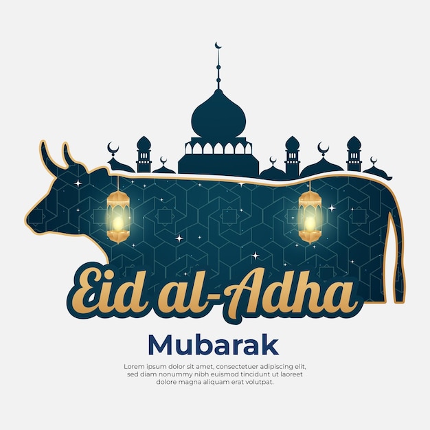 Vetor modelo de ilustração eid al adha mubarak