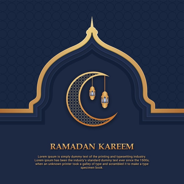 Modelo de ilustração plana de ramadan kareem