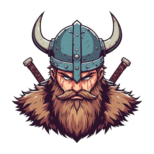 Vetor modelo de ilustração vetorial de cabeça viking adequado para design de logotipo de design de camiseta