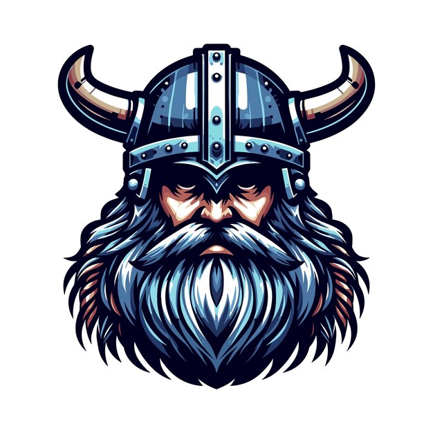 Vetor modelo de ilustração vetorial de cara viking adequado para tatuagem de logotipo de camiseta