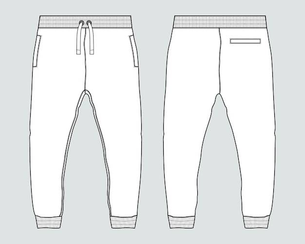 Modelo de ilustração vetorial de desenho plano de moda técnica de moletom