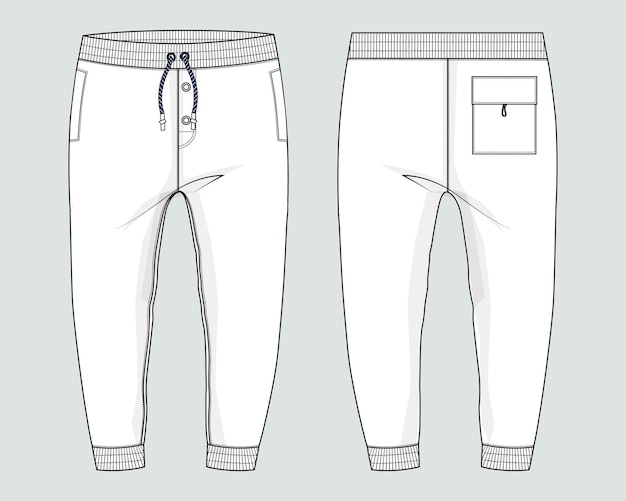 Modelo de ilustração vetorial de desenho plano de moda técnica de moletom