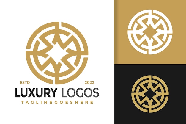 Modelo de Ilustração Vetorial de Design de Logotipo Circular de Luxo Letra S