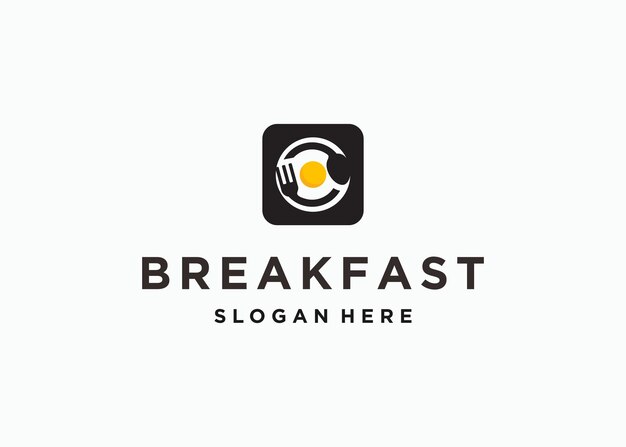 Modelo de ilustração vetorial de design de logotipo de café da manhã