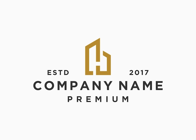 modelo de ilustração vetorial de design de logotipo de casa letra h
