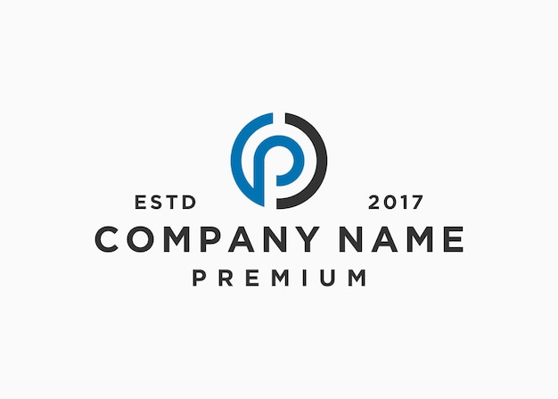 modelo de ilustração vetorial de design de logotipo de círculo de pc de carta