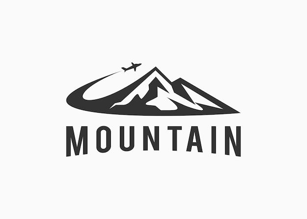 Modelo de ilustração vetorial de design de logotipo de viagem de montanha