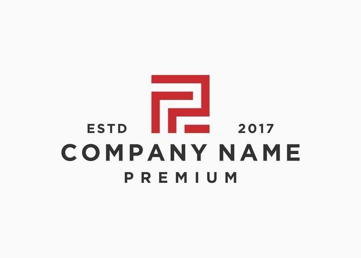 Vetor modelo de ilustração vetorial de design de logotipo quadrado letra p