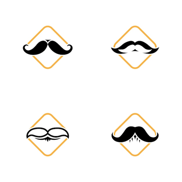 Vetor modelo de ilustração vetorial de ícone de bigode