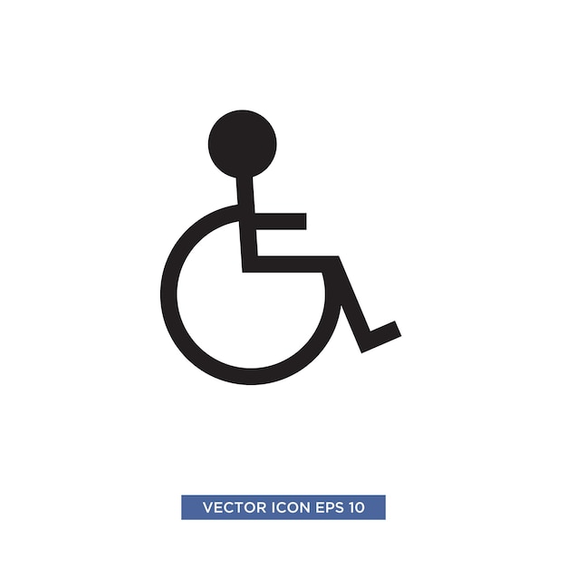 Modelo de ilustração vetorial de ícone de deficiência com deficiência