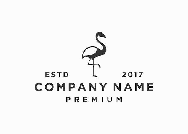 Modelo de ilustração vetorial de ícone de design de logotipo de flamingo