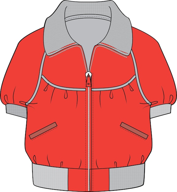 Modelo de ilustração vetorial de jaqueta de inverno para mulher