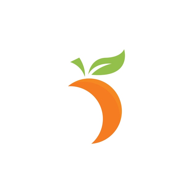 Modelo de ilustração vetorial de logotipo de fruta laranja