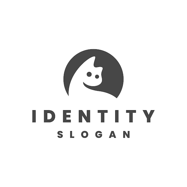 modelo de ilustração vetorial de logotipo de gato