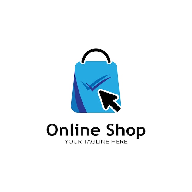 Modelo de ilustração vetorial de logotipo de sacola de compras
