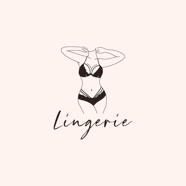 Vetor modelo de ilustração vetorial de logotipo de sutiã de lingerie feminina