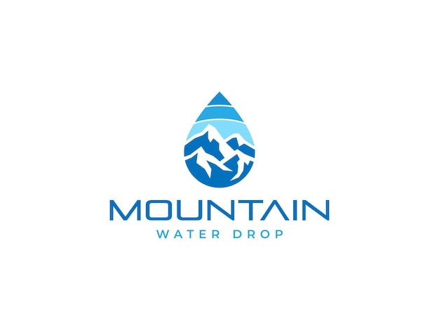 modelo de ilustração vetorial do logotipo da queda de montanha