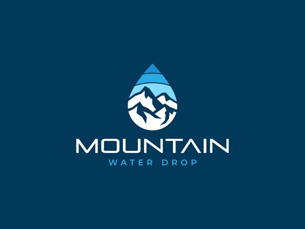 modelo de ilustração vetorial do logotipo da queda de montanha