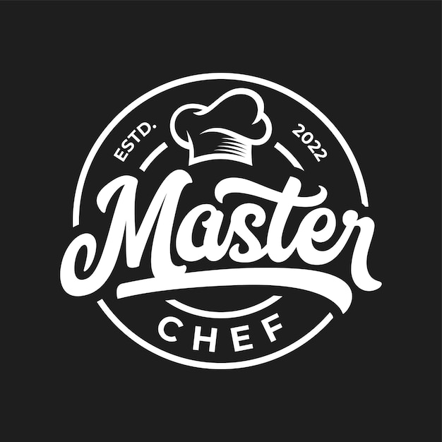 Vetor modelo de ilustrações de estoque de logotipo de crachá de restaurante de chef