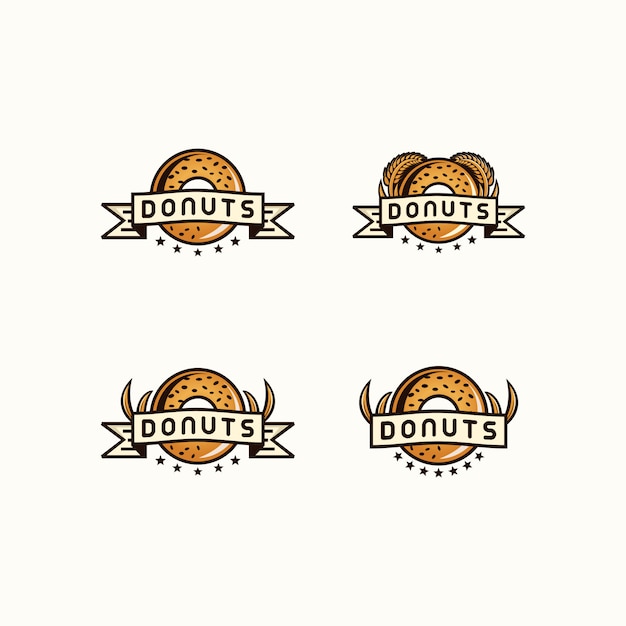 Modelo de ilustrador de vetor de logotipo de rosquinhas