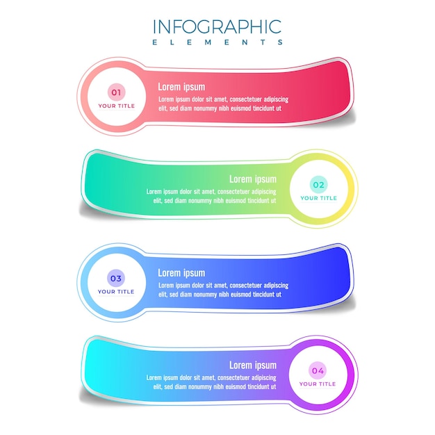 Vetor modelo de infografia de rótulo em 4 etapas