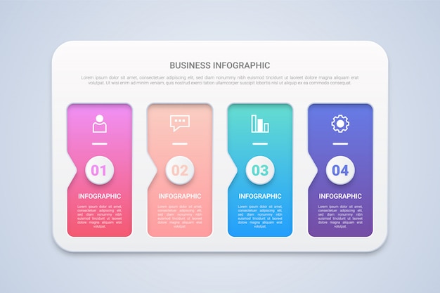 Vetor modelo de infográfico 3d moderno de 4 passos