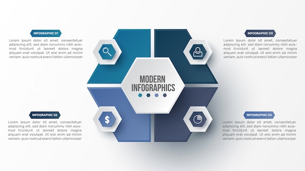 Modelo de infográfico 3d para apresentação. visualização de dados de negócios. elementos abstratos. conceito criativo para infográfico.