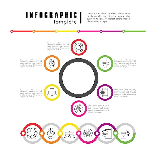 Modelo de infográfico com estatísticas em design de ilustração em branco