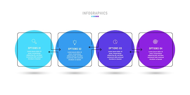 Modelo de infográfico com opções ou etapas.