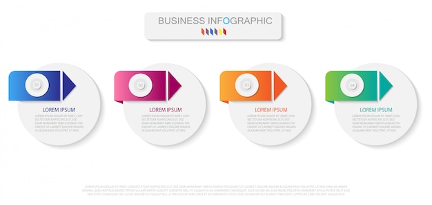 Modelo de infográfico com quatro etapas ou opções