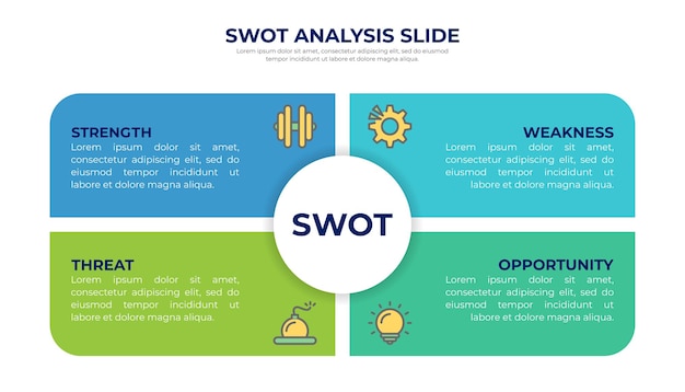 Vetor modelo de infográfico criativo de análise swot