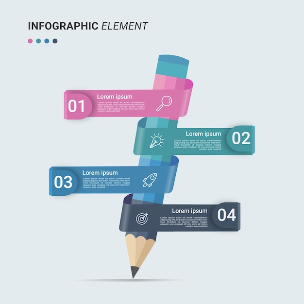 Modelo de infográfico de apresentação de negócios com 4 opções de ilustração vetorial