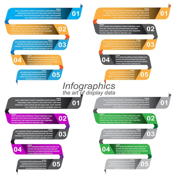 Modelo de infográfico de coleção para visualização e classificação de dados modernos e estatísticas