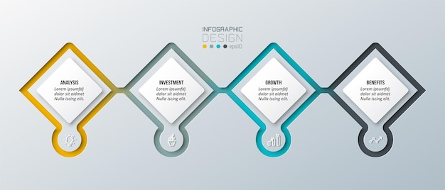 Modelo de infográfico de conceito de negócio com opção