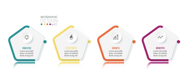 Modelo de infográfico de conceito de negócio com opção.