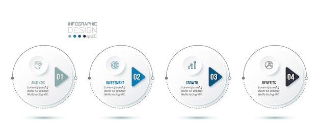 Modelo de infográfico de conceito de negócio com opção.