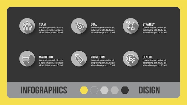 Modelo de infográfico de conceito de negócio com opção